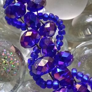 NWOT HANDMADE Cobalt Blue Beaded Bracelet